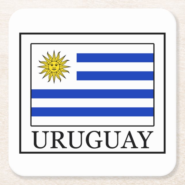 Uruguay Rechteckiger Pappuntersetzer (Vorderseite)