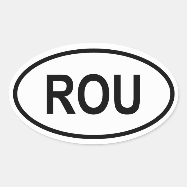 Uruguay "ROU" Ovaler Aufkleber (Vorderseite)