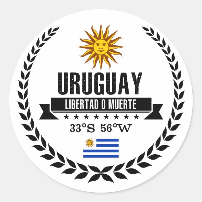 Uruguay Runder Aufkleber (Vorderseite)
