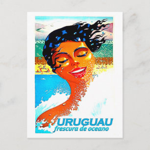 Uruguay, Schwimmerin im Wasser, Abbildung Postkarte