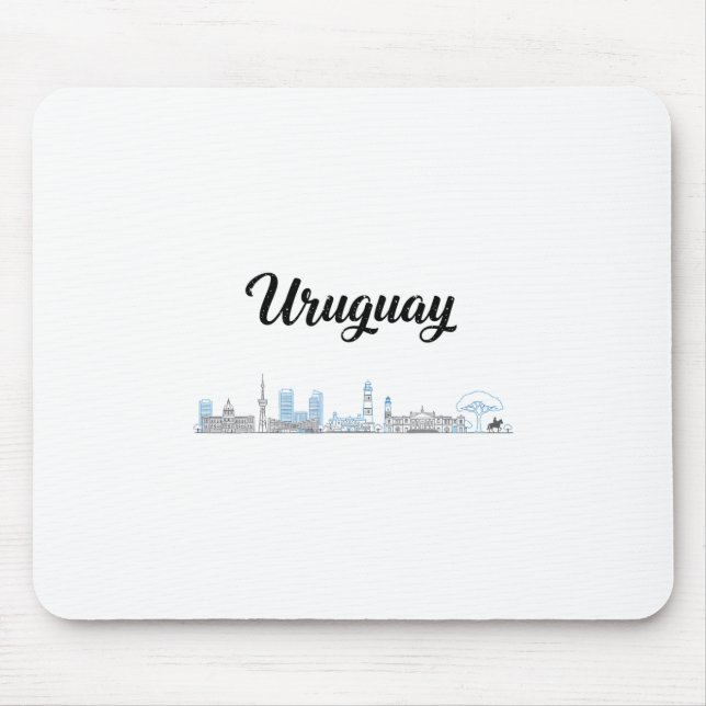 Uruguay Skyline Reise Urlaub Outfits  Mousepad (Vorne)