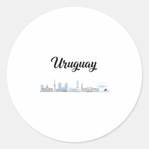 Uruguay-Skyline Reise Urlaub Outfits Runder Aufkleber