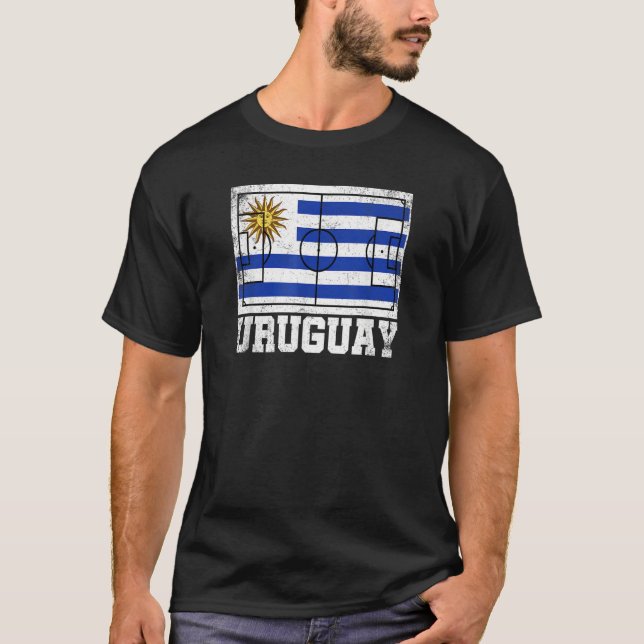 Uruguay Soccer Field Country Flag Uruguayan Pride T-Shirt (Vorderseite)
