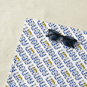 Uruguay Typografie Muster Blaue Farbe der weißen F Strandtuch