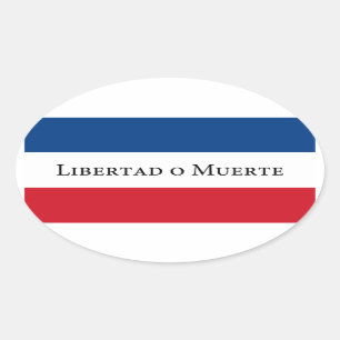 Uruguay/Uruguayan 33 Flag. Libertad Muerte Ovaler Aufkleber