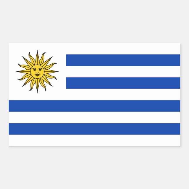 Uruguay/uruguayische Flagge Rechteckiger Aufkleber (Vorderseite)