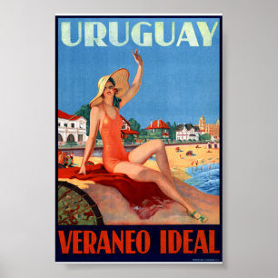 Uruguay Veraneo Ideal Vintage-Reiseplakat Poster