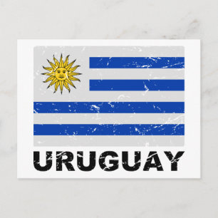 Uruguay Vintage-Flagge Postkarte