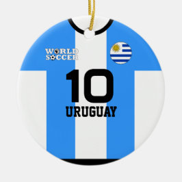 Uruguay World Soccer Jersey Ornament