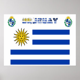 Uruguayische Flagge Poster