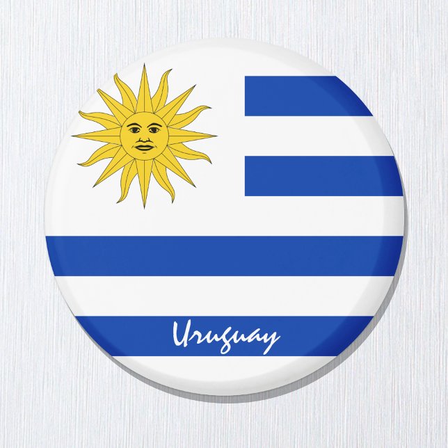 Uruguayische Flagge und Uruguay - Reise-/Sportfans Magnet (Von Creator hochgeladen)