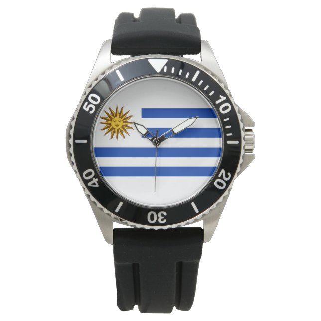 Uruguayische Flagge (Uruguay) Armbanduhr (Vorderseite)