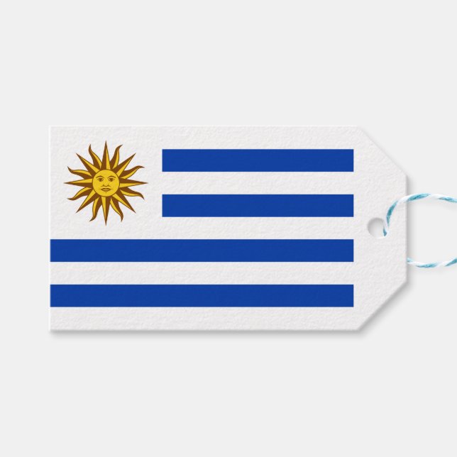 Uruguayische Flagge (Uruguay) Geschenkanhänger (Vorderseite (Horizontal))
