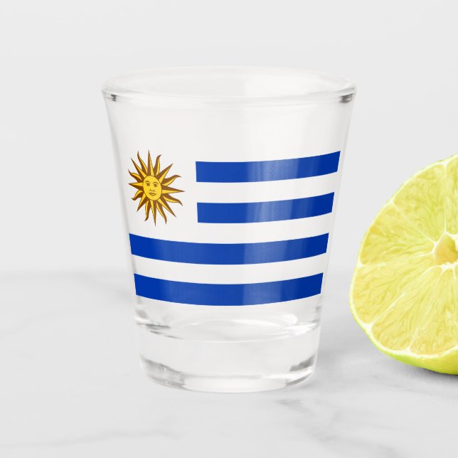 Uruguayische Flagge (Uruguay) Schnapsglas (Vorderseite)