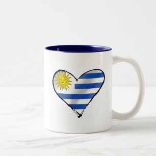Uruguayische Herzgeschenke Liebe I Uruguays Zweifarbige Tasse