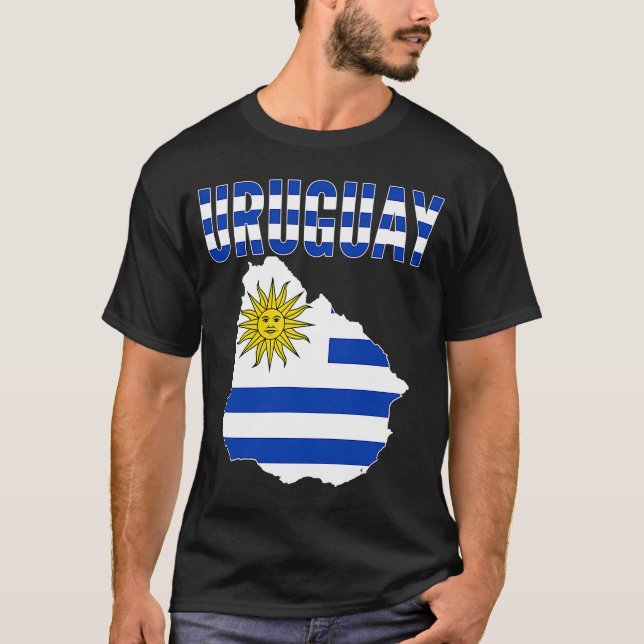 Uruguayische Länderkarte T-Shirt (Vorderseite)