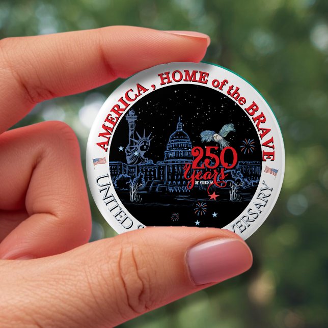 US 250 America Home of the Brave | Landmarks Button (US 250 America Home of the Brave  Landmarks Button)