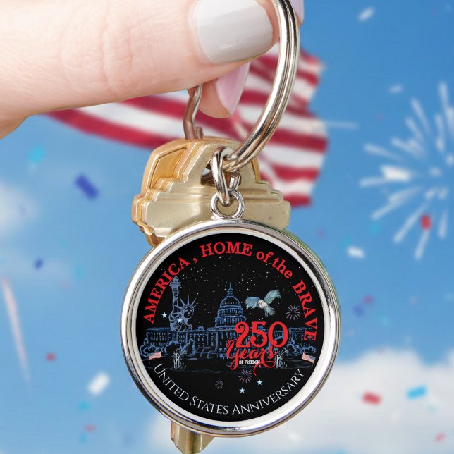 US 250 America Home of the Brave | Landmarks Schlüsselanhänger (US 250 America Home of the Brave  Landmarks Keychain)