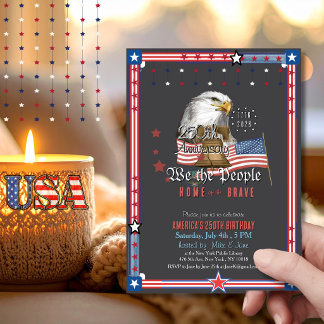 US 250 Anniversary  Eagle & Bell Illustration Einladung