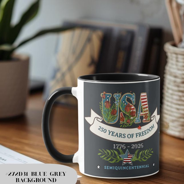 US 250 Jahre Freiheit Benutzerdefinierte Hintergru Tasse (US 250 Years of Freedom Custom Background Color Mug)
