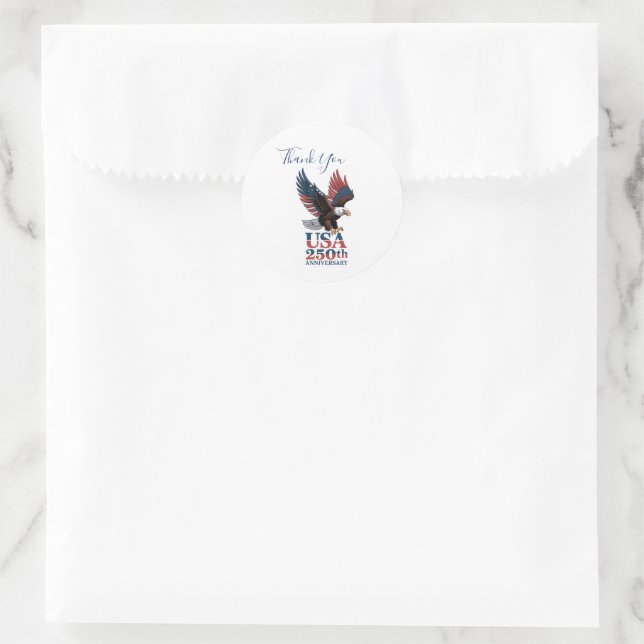 US 250. Jubiläum  Runder Aufkleber (Tasche)