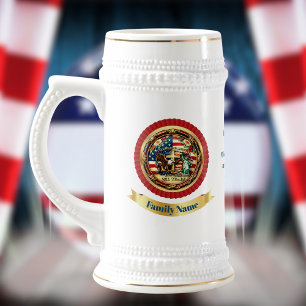 US 250. Jubiläumssiegel im Vintage-Stil für die Fr Bierglas