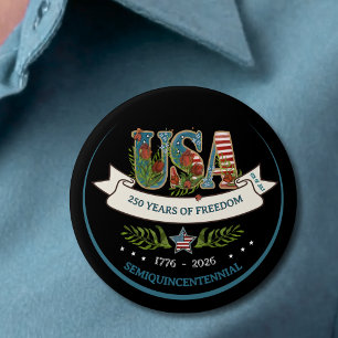 US 250 Semiquincentennial Botanische Aquarell 4. Button