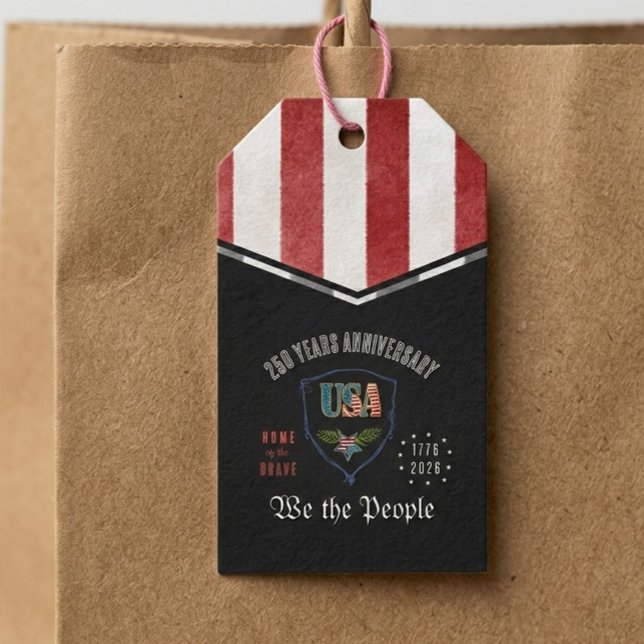 US 250 Wir das Volk Patriotisches Jubiläum Geschenkanhänger (US 250 We the People Patriotic Anniversary Gift Tags)