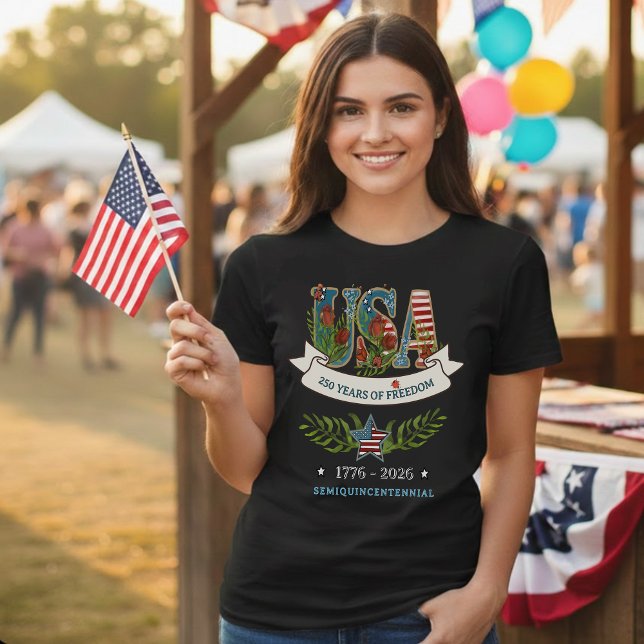US 250 Years of Freedom Botanical Patriotic Tri-Blend Shirt (US 250 Years of Freedom Botanical Patriotic Tri-Blend Shirt)