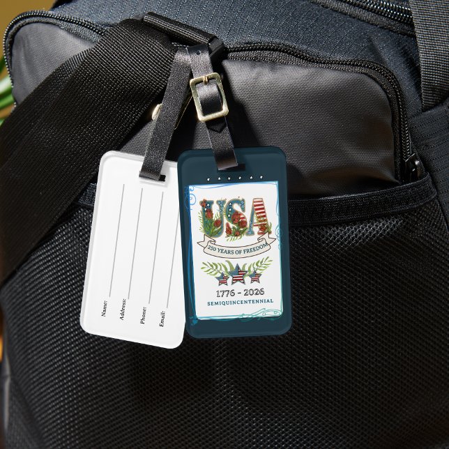US 250 Years of Freedom Elegant Botanical Gepäckanhänger (US 250 Years of Freedom Elegant Botanical Luggage Tag)