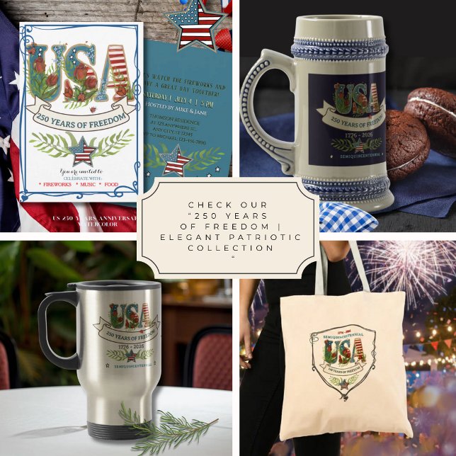 US 250 Years of Freedom Elegant Stemless  (Check our "250 Years of Freedom  Elegant Patriotic Collection" for matching items)