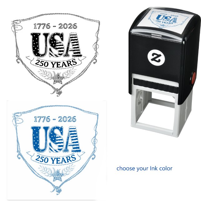 US 250 Years of Freedom Personalized Square Stamp Permastempel (US 250 Years of Freedom Personalized Square Stamp)