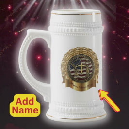 US 250th Anniversary Custom Golden Frame Seal Bierglas