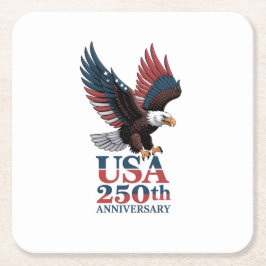 US 250th Anniversary Rechteckiger Pappuntersetzer