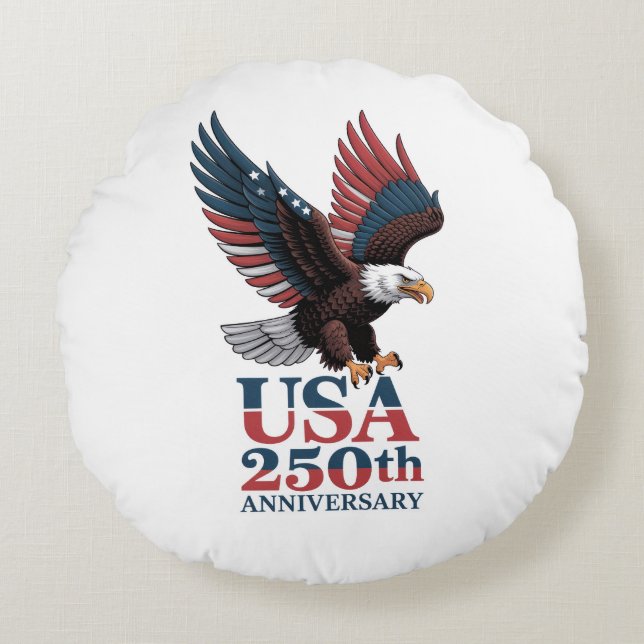 US 250th Anniversary  Rundes Kissen (Vorderseite)