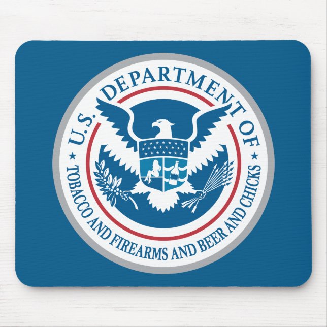 US-Abteilung des Tabaks und der Feuerwaffen und Mousepad (Vorne)