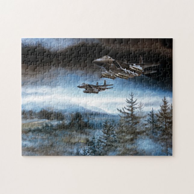 US Air Force F-15E Adlerflugzeuge mit Raketen Puzzle (Horizontal)