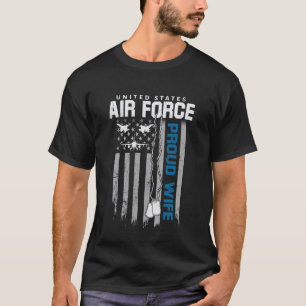 US Air Force Stolz Ehefrau Flagge Amerikanisch USA T-Shirt