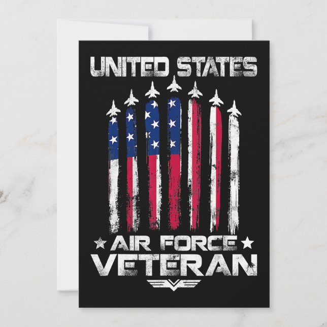US Air Force US Veteranen 4. Juli T Shirt Amer Einladung (Vorderseite)