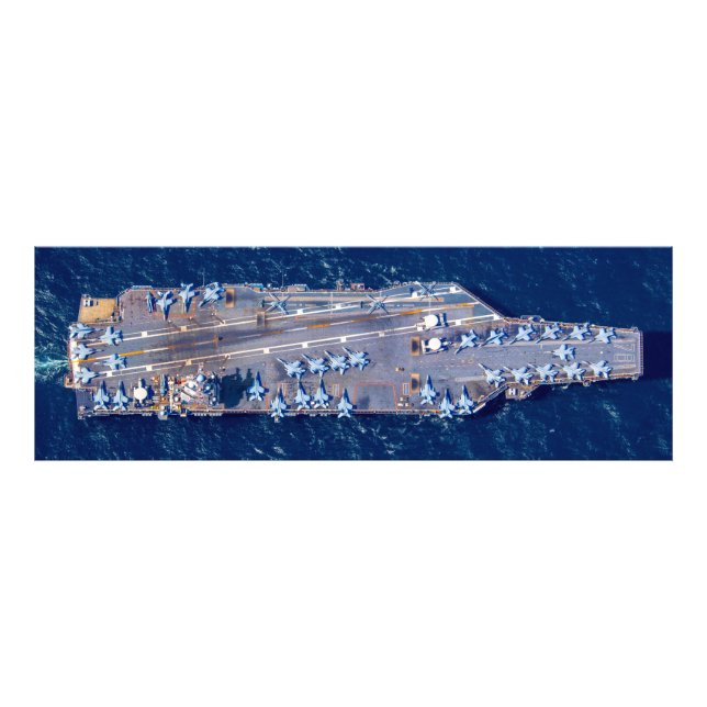 US AIRCRAFT CARRIER - CVN 78 (60 x 20 Zoll) Fotodruck (Vorne)