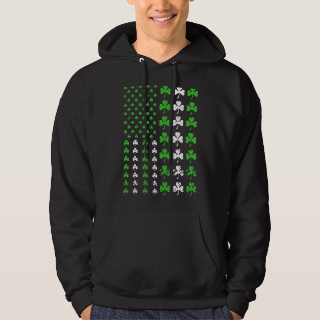 US America Flag Kleeblatt C St Patricks Day Patric Hoodie (Vorderseite)