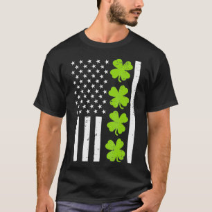 US America Flag Kleeblatt Clover St Patricks Day T-Shirt