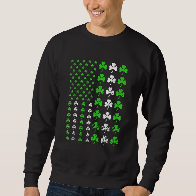 US America Flag Shamrock Clover St Patricks Day Pa Sweatshirt (Vorderseite)
