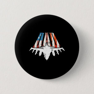 US American Flag Air Fighter Jet Fathers Day 4. O Button