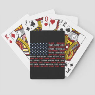 US American Flag Alle 50 Staat-Namen Spielkarten