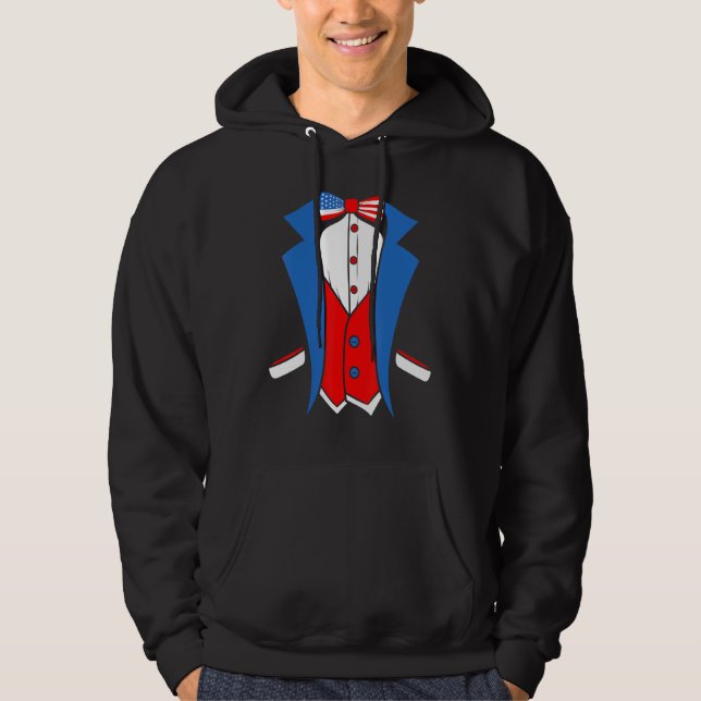 US American Flag and Patriotic tuxedo costume Hoodie (Vorderseite)