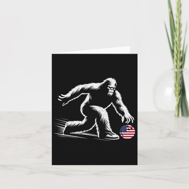US American Flag Bigfoot Bowling Bowler Karte (Vorderseite)