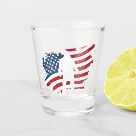 US American Flag Bigfoot Whiskey Shot Glas