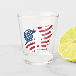 US American Flag Bigfoot Whiskey Shot Glas