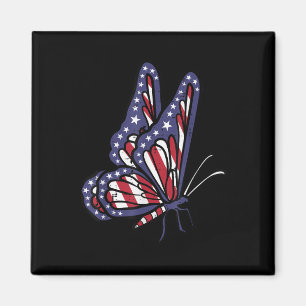 US American Flag Butterfly Memorial Day 4. Juli O Magnet